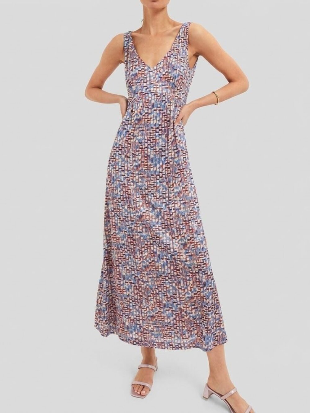 Tuckernuck Natasha Mosaic Tile Print Maxi Dress Shimmer S Party Wedding Preppy